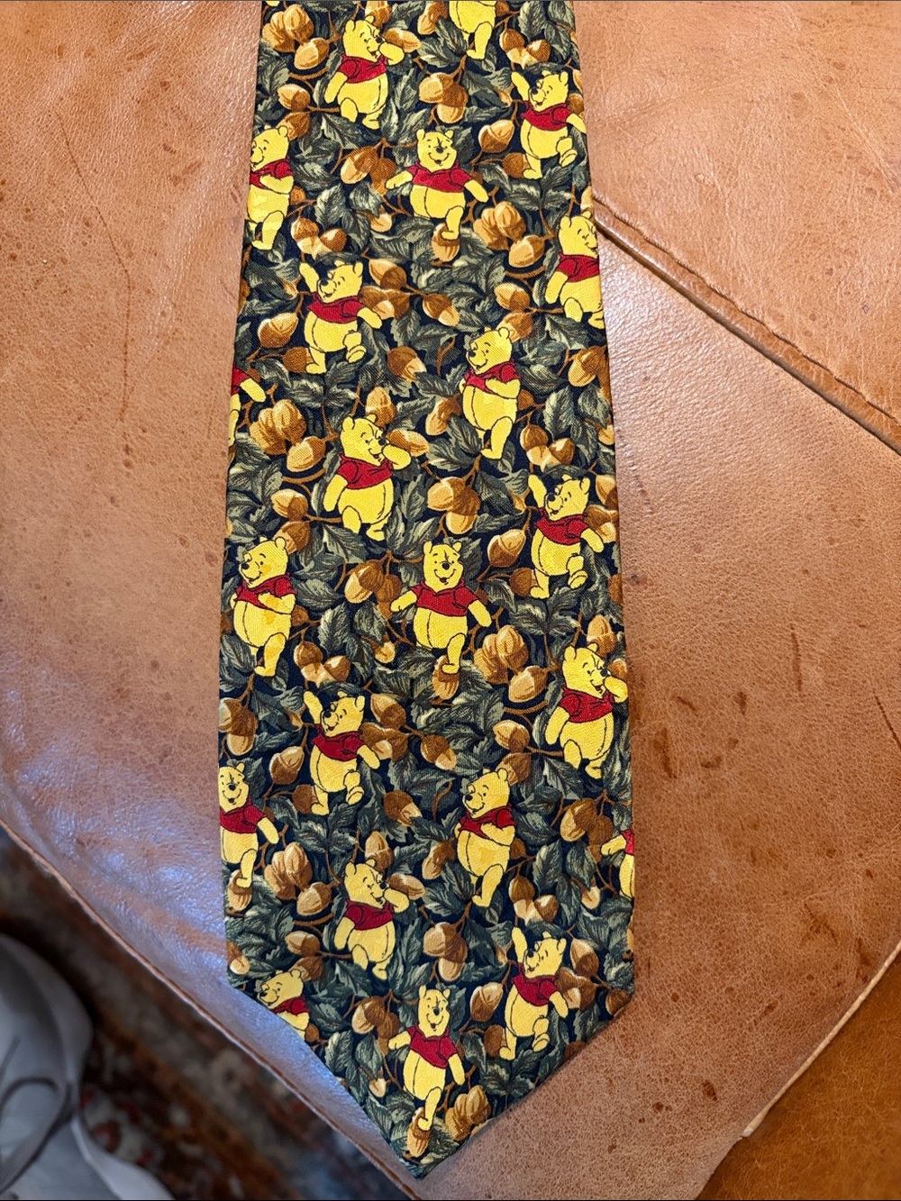Vintage Winnie the Pooh Disney Tie - Yellow, Green & Red Pattern
